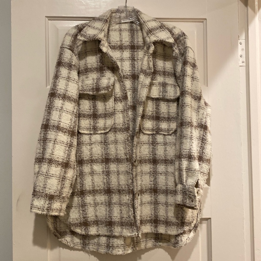 Brown and cream shacket